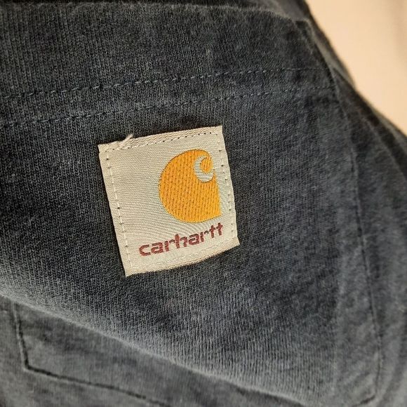 Carhartt navy tee short sleeve t-shirt logo pocket men's size Large original fit - Picture 6 of 9